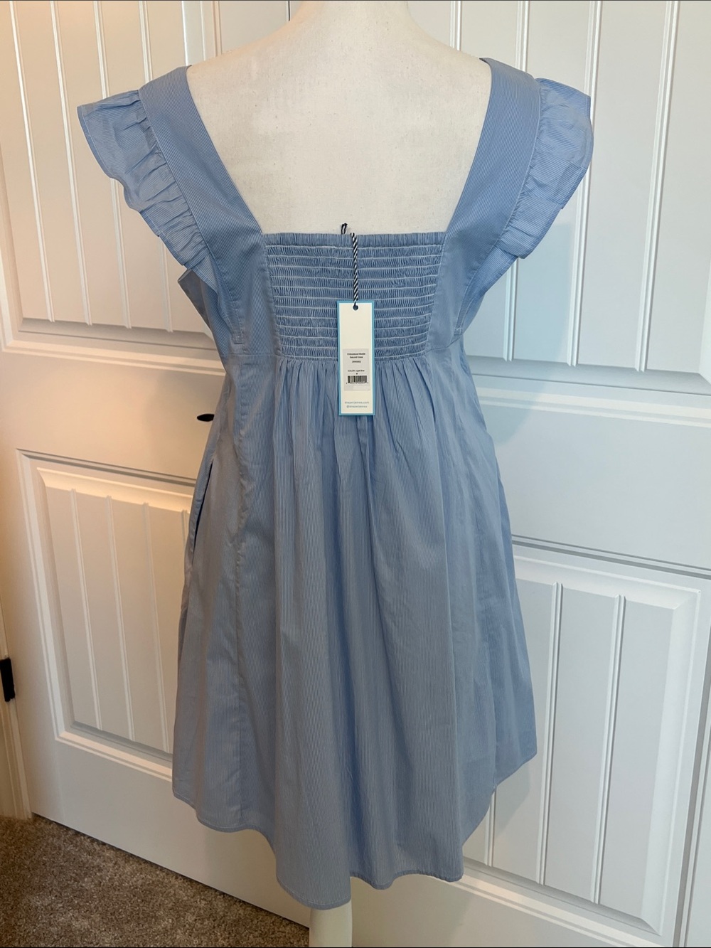 NWT Draper James Embroidered Maddie Babydoll Dress Light Blue Size Medium Lined - Picture 10 of 16